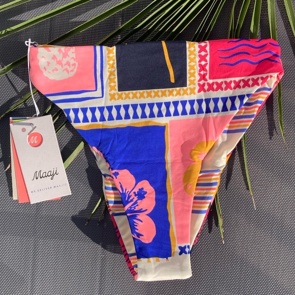 MAAJI x Anthro - Sully High Waist Reversible Cheeky Bikini Bottoms -S - Picture 2 of 15